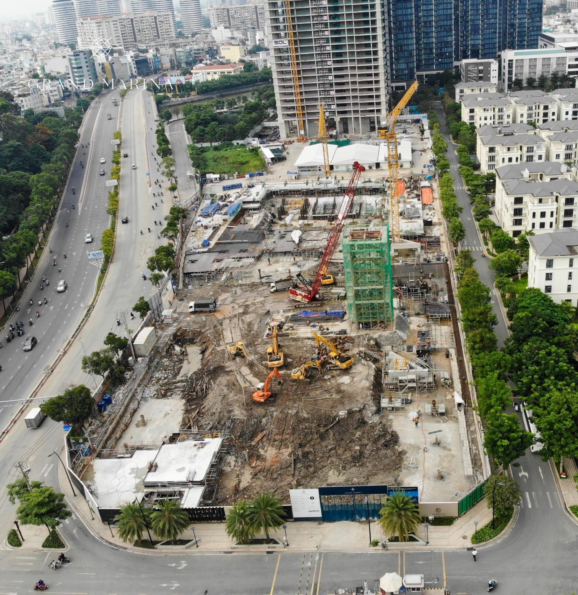 Tiến độ xây dựng Grand Marina Saigon Tháng 08/2021