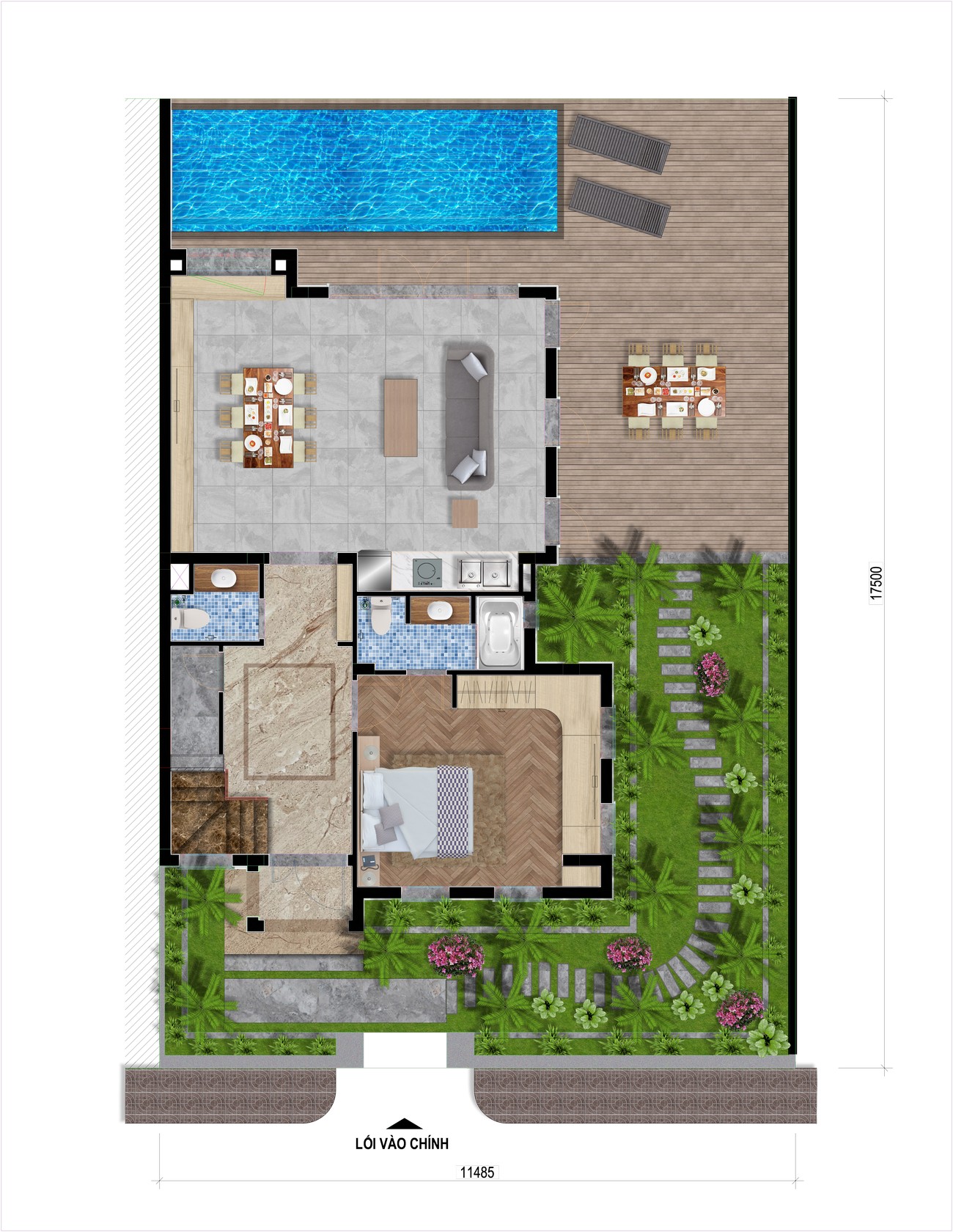 Thiết kế tầng 1 Villa loạt B2 dự án nghỉ dưỡng Grand Mercure Hoi An