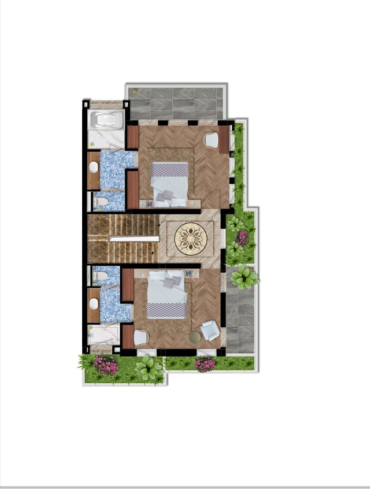 Thiết kế tầng 2 Villa loại CG dựa án nghỉ dưỡng Grand Mercure Hoi An