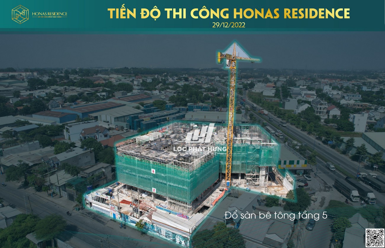 Tiến độ xây dựng dự án Honas Residence tháng 12/2022