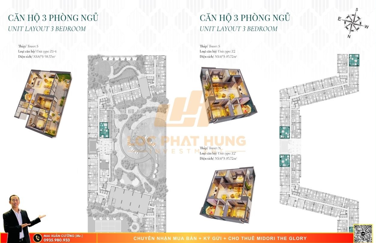 Thiết kế chi tiết căn hộ Midori The Glory Thủ Dầu Một