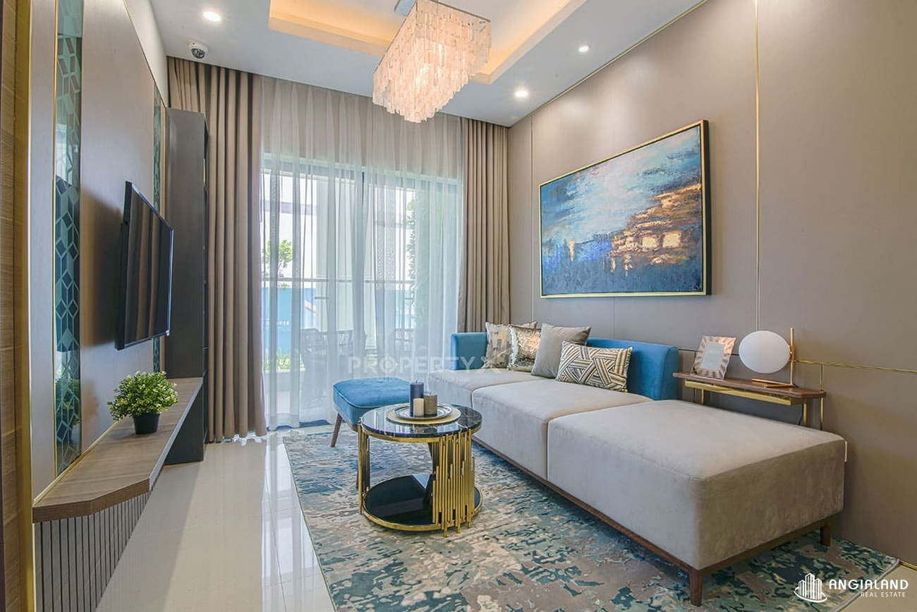 Thiết kế phòng khách nhà mẫu căn hộ Melody Quy Nhơn