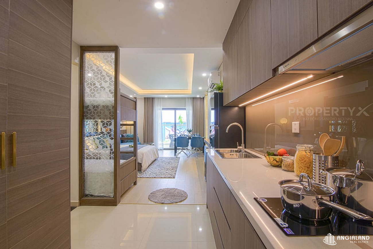 Thiết kế khu vực bếp nhà mẫu loại 1 Phòng ngủ  Melody Quy Nhơn Hưng Thịnh