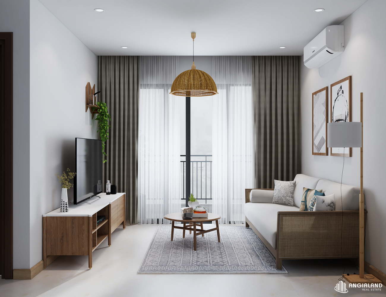 Thiết kế phòng khách nhà mẫu căn hộ Rose Town Q.Hoàng Mai diện tích 88m²