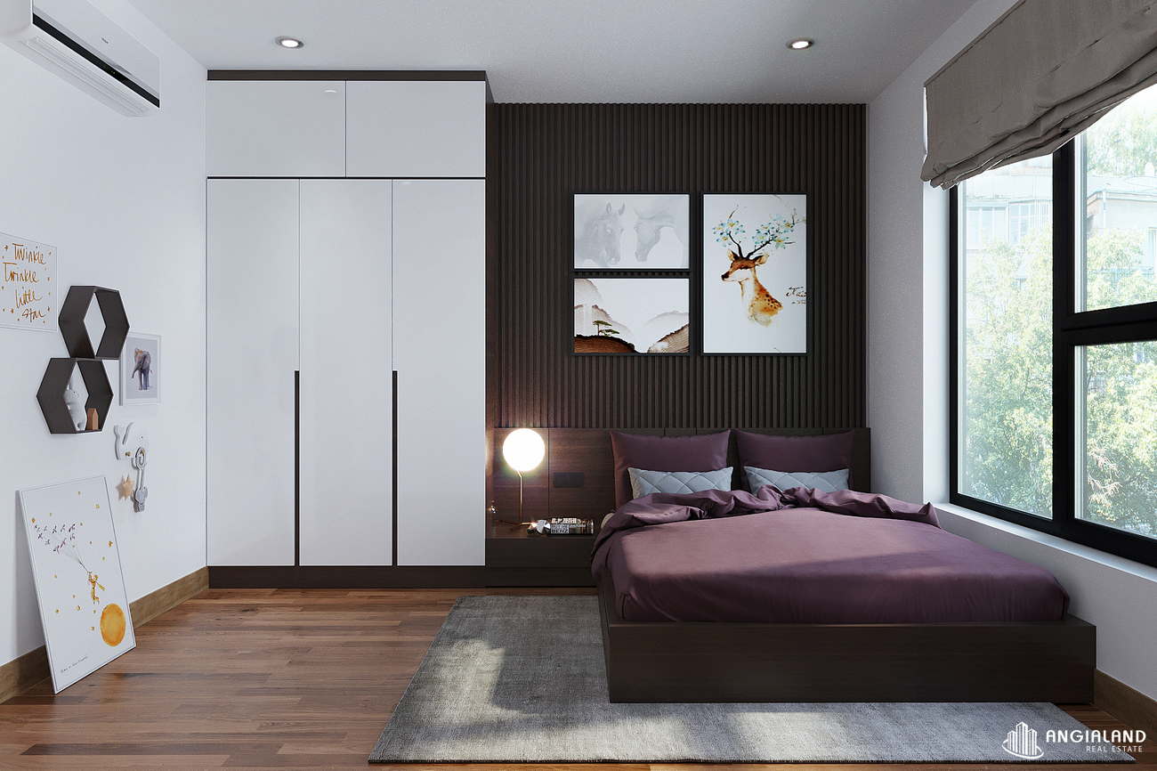 Thiết kế phòng ngủ Master nhà mẫu căn hộ Rose Town Q.Hoàng Mai diện tích 70m²