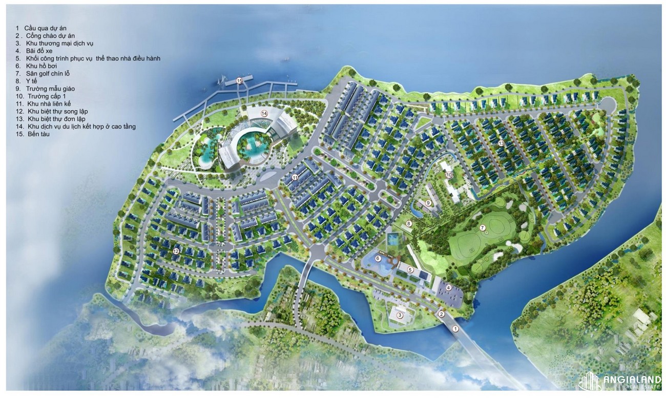 Phối cảnh tổng thể dự án nhà phố Centria Island Biên Hoà Đường Bùi Hữu Nghĩa chủ đầu tư TTC Land