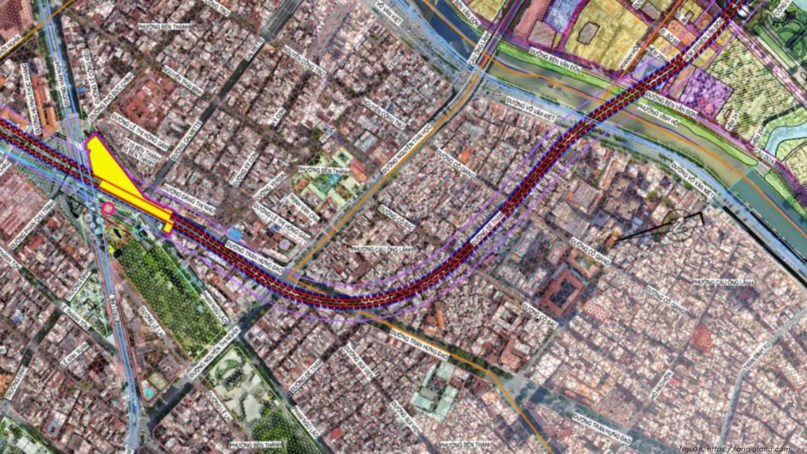 Bản đồ quy hoạch chi tiết hướng tuyến tuyến Metro số 4 TP HCM