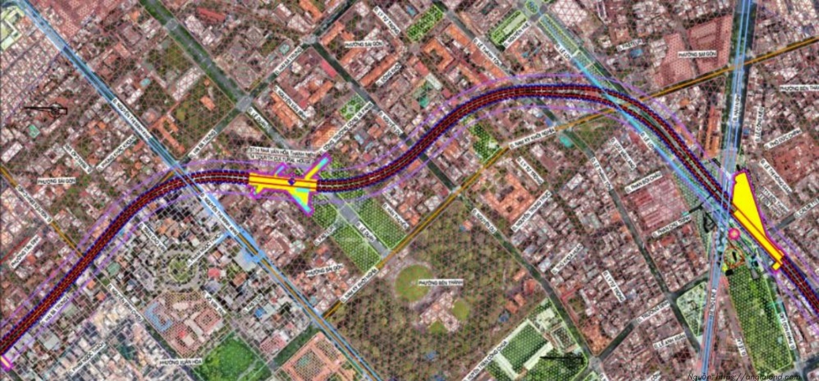 Bản đồ quy hoạch chi tiết hướng tuyến tuyến Metro số 4 TP HCM