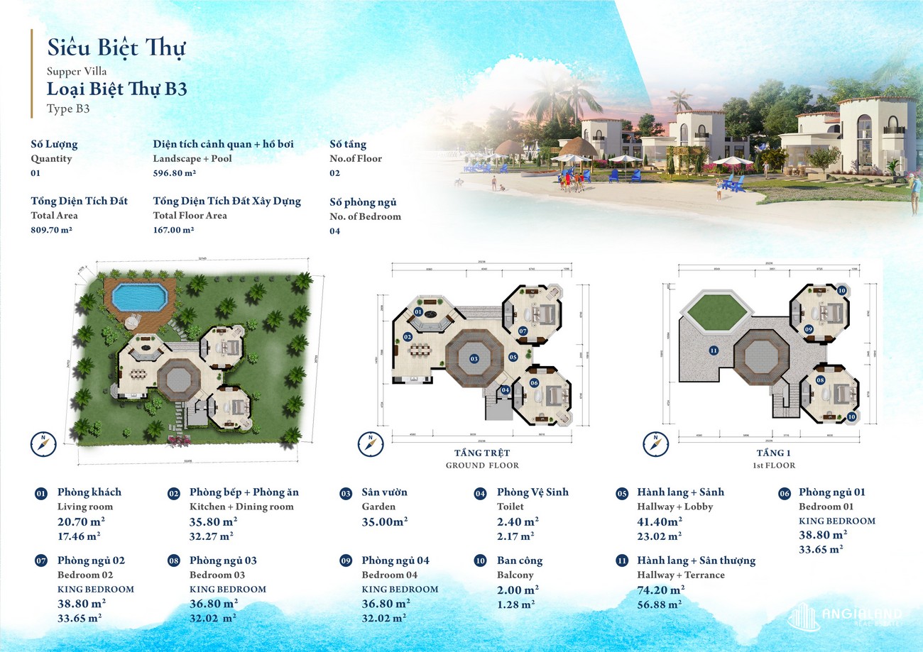 Thiết kế siêu biệt thự B3 Cam Ranh Bay.
