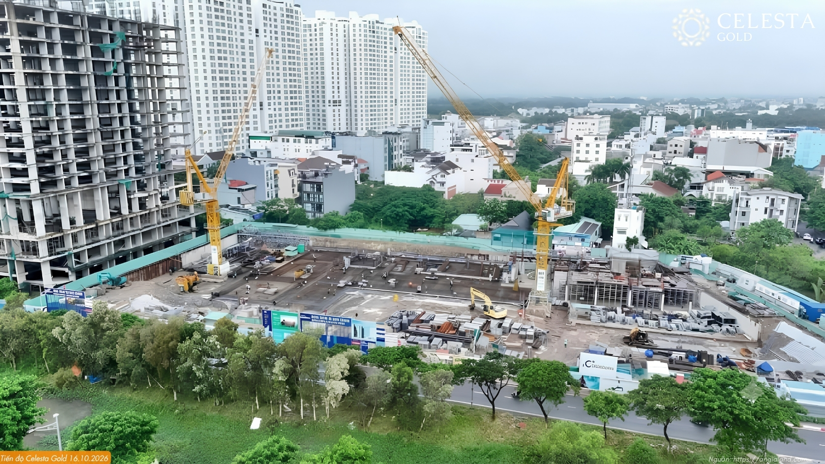 Tiến độ thi công thực tế dự án căn hộ Celesta Gold ngày 16/10/2026