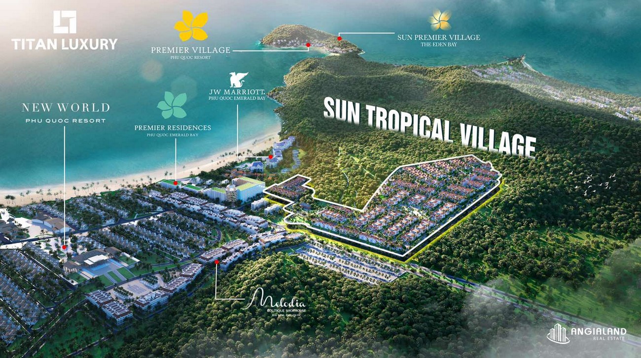 Vị trí chính xác dự án biệt thự Sun Tropical Village.