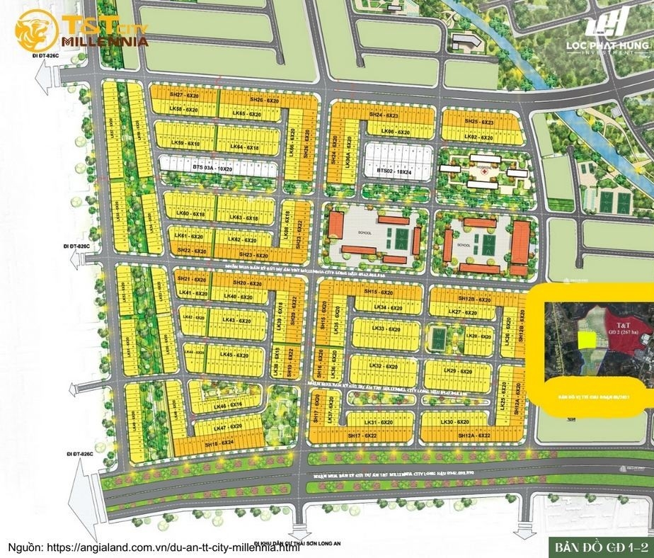 Bản đồ Chi Tiết Giai đoạn 1 2 Dự án T Amp;t City Millennia
