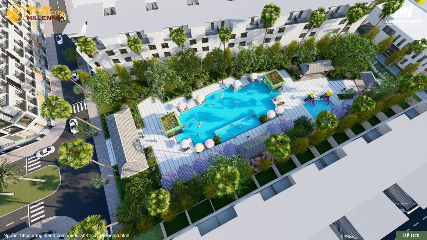 Phối Cảnh Bể Bơi Trung Tâm Chuẩn Resort Tại T Amp;t City Millennia