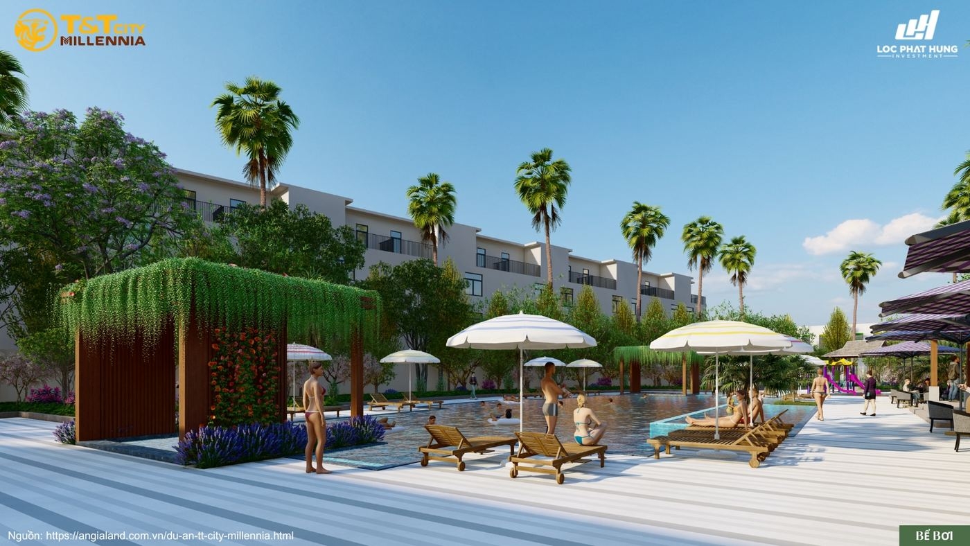 Phối Cảnh Bể Bơi Trung Tâm Chuẩn Resort Tại T Amp;t City Millennia