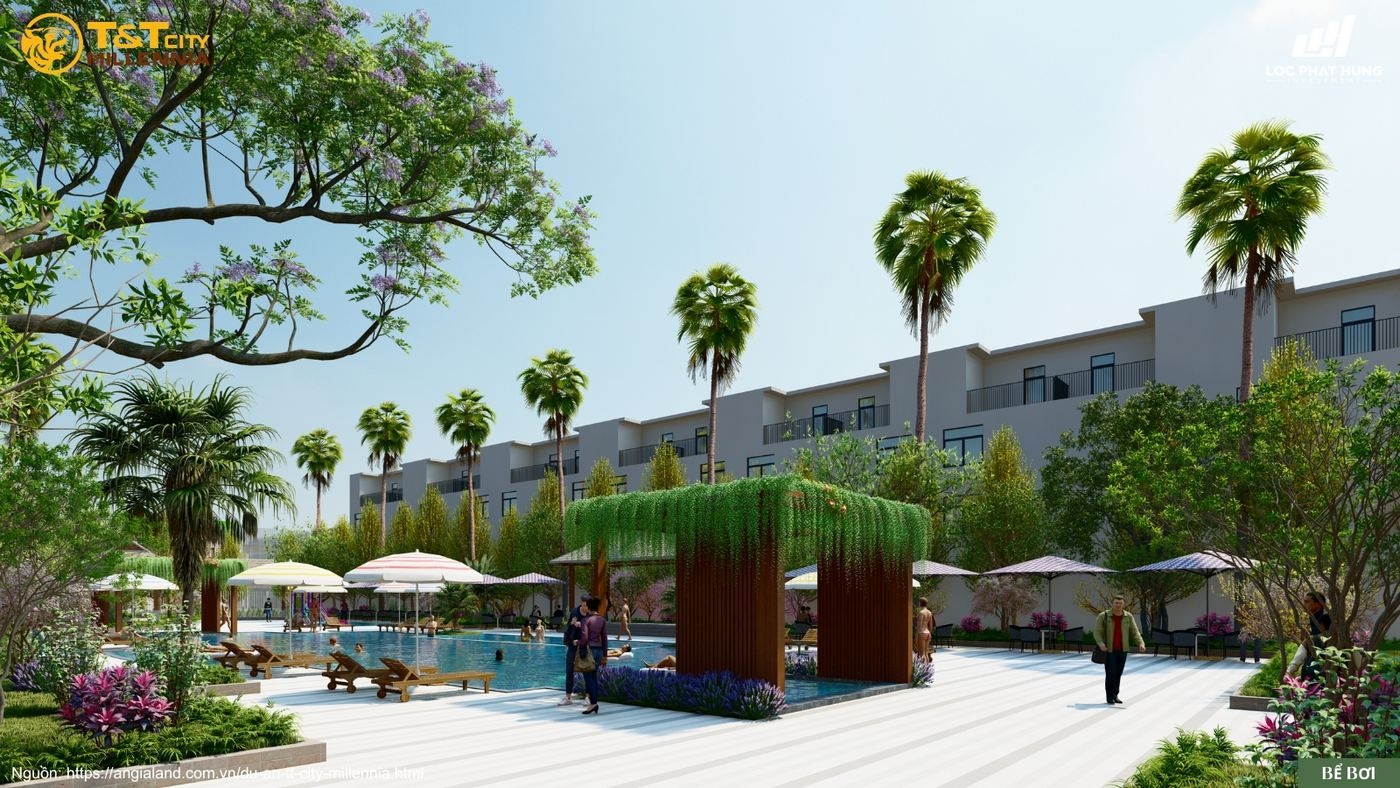 Phối Cảnh Bể Bơi Trung Tâm Chuẩn Resort Tại T Amp;t City Millennia