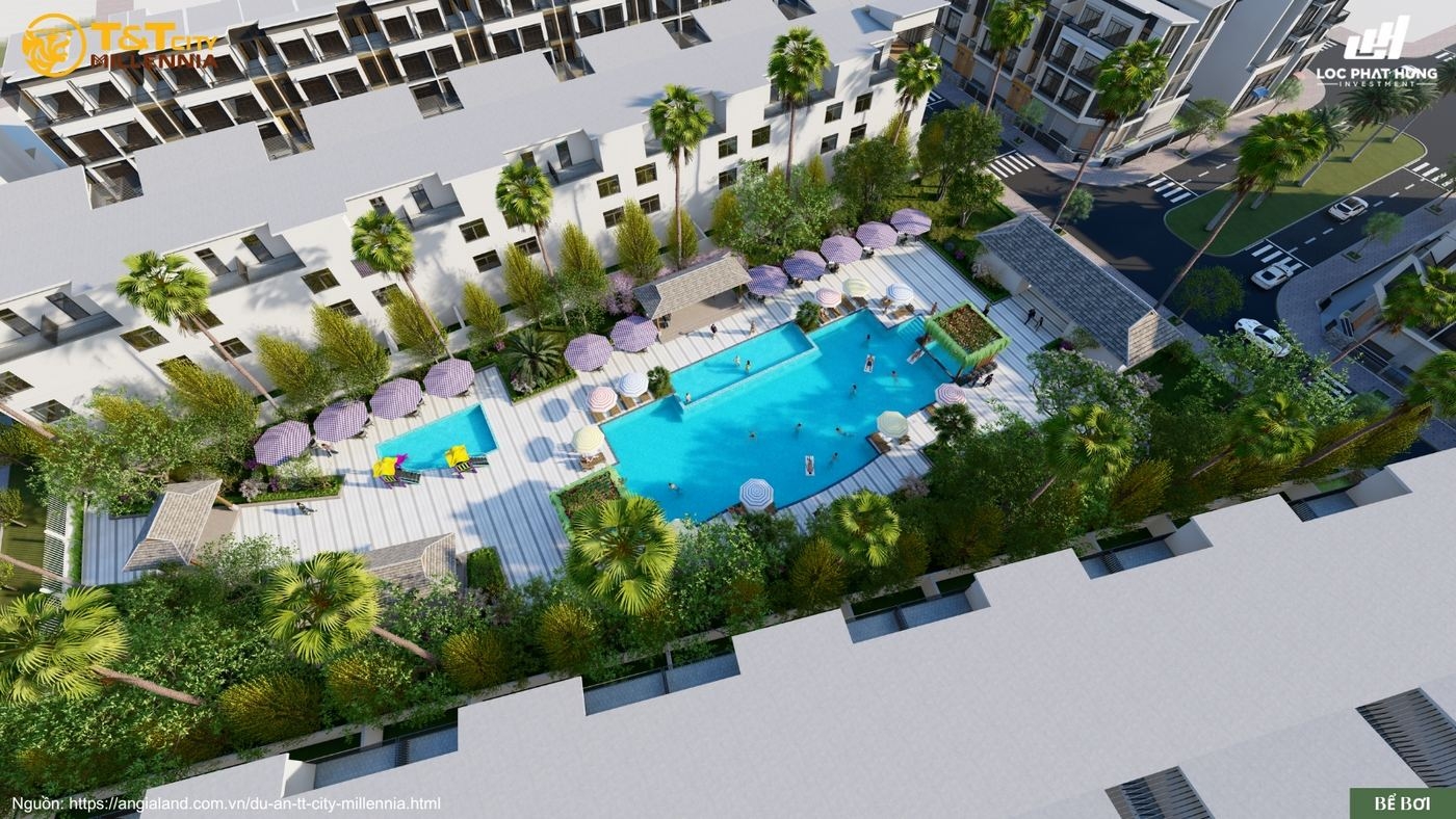 Phối Cảnh Bể Bơi Trung Tâm Chuẩn Resort Tại T Amp;t City Millennia