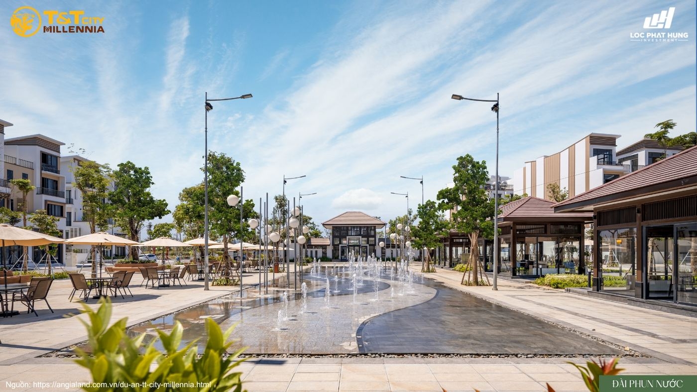 Phối cảnh đài phun nước tại quảng trường trung tâm T&T City Millennia