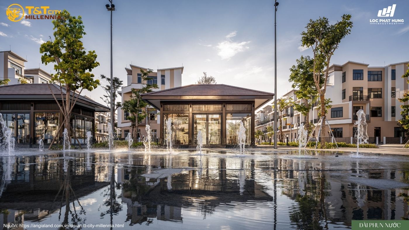Phối cảnh đài phun nước tại quảng trường trung tâm T&T City Millennia