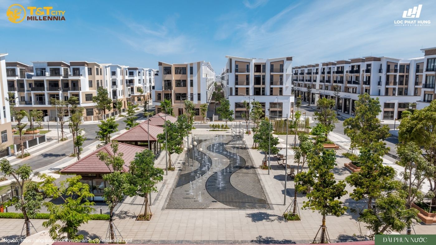 Phối cảnh đài phun nước tại quảng trường trung tâm T&T City Millennia