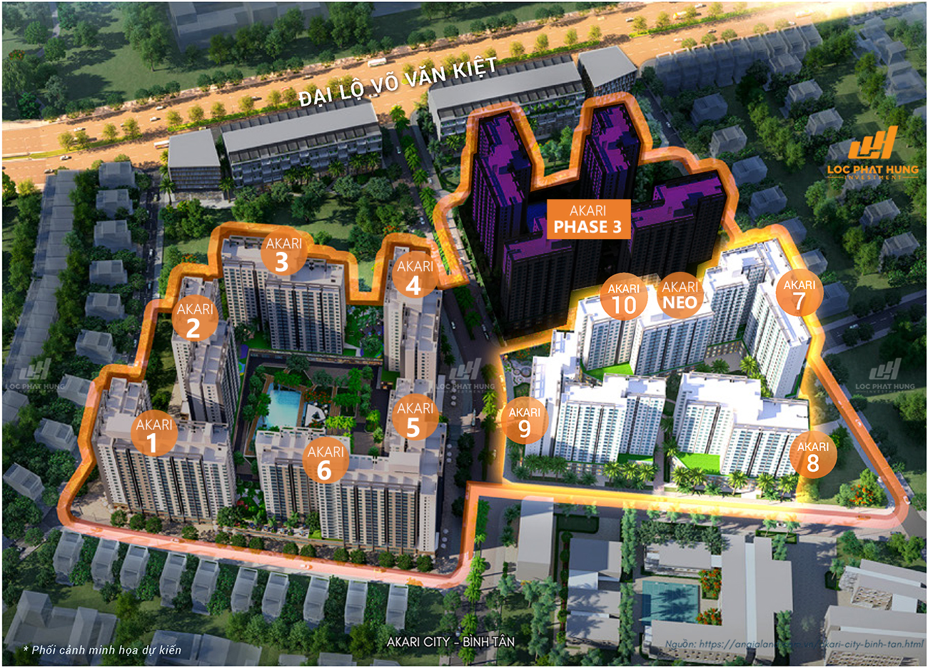Mặt bằng tiện ích dự án căn hộ chung cư Akari City Quận Bình Tân