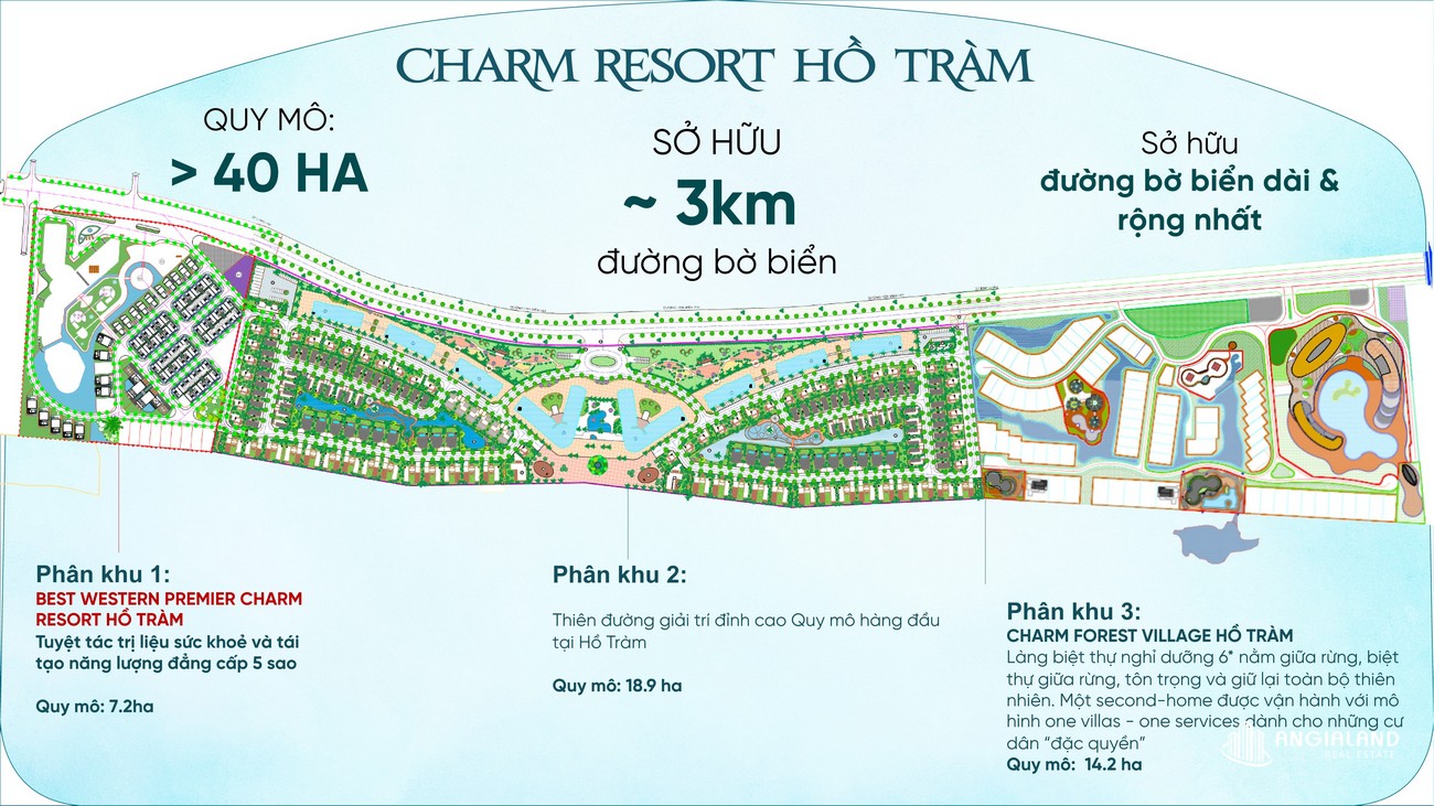 Mặt bằng dự án Charm Resort Hồ Tràm.