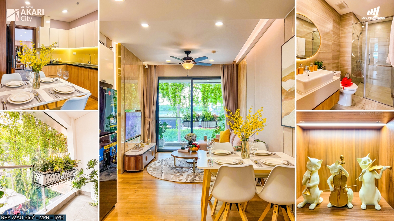 Nhà mẫu dự án căn hộ chung cư Akari City Quận Bình Tân diện tích 61m2