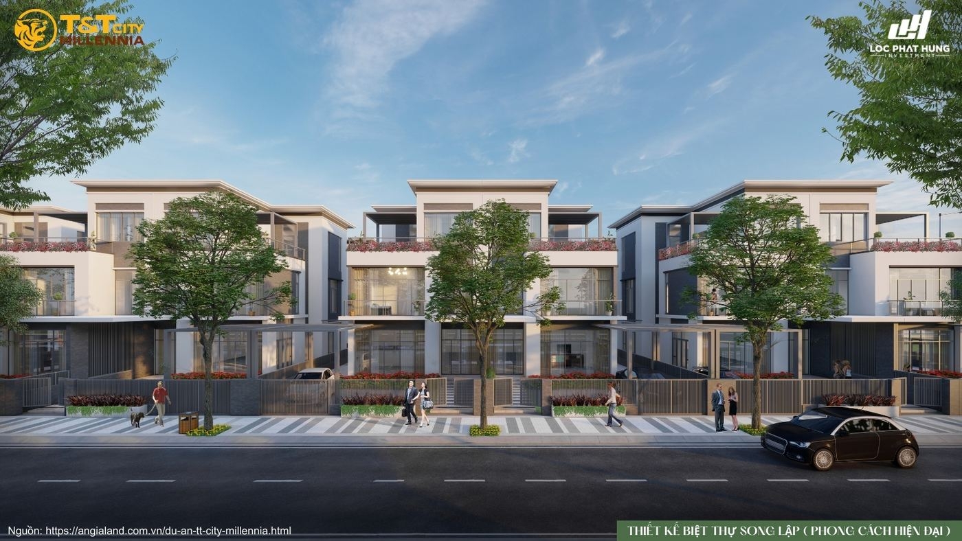 Thiết kế biệt thự song lập phong cách Hiện đại tại T&T City Millennia