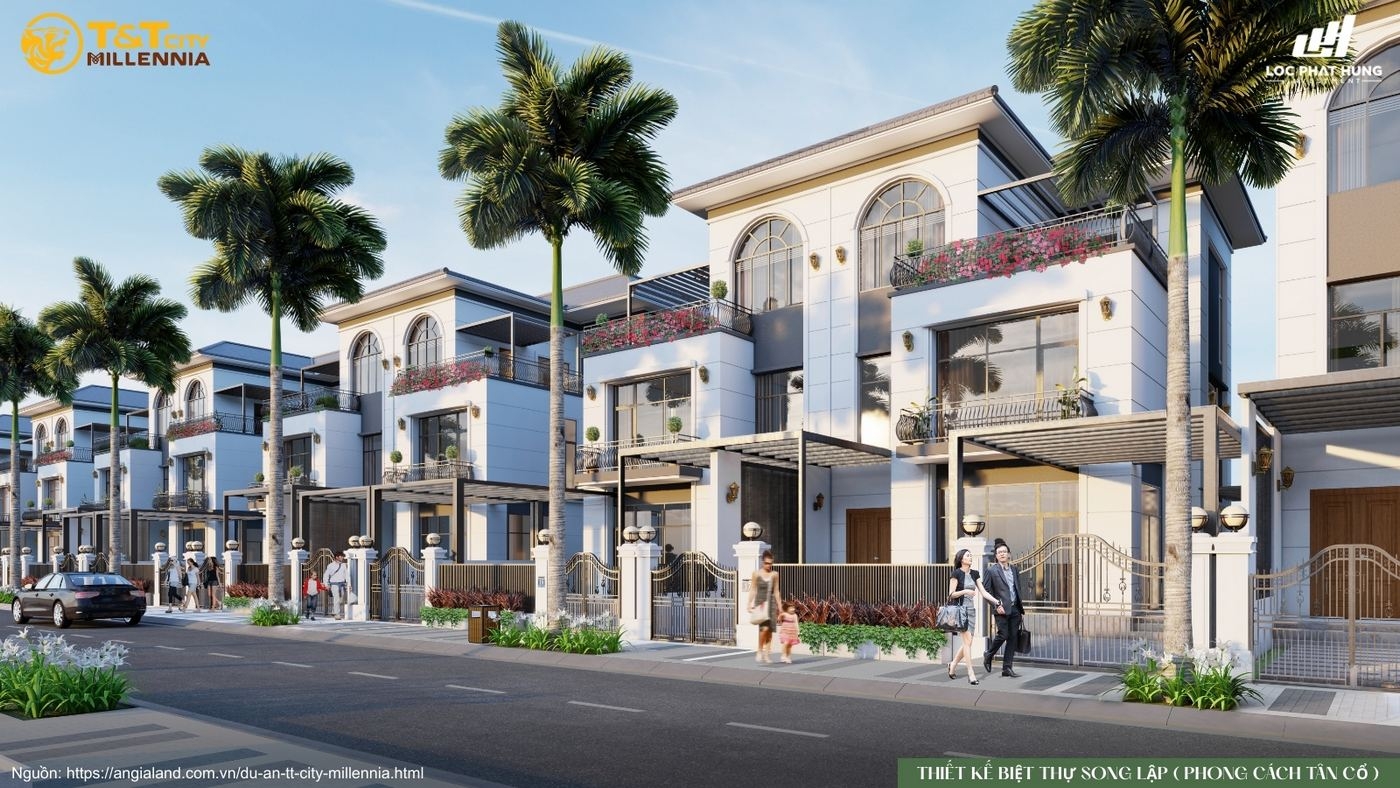 Thiết kế biệt thự song lập phong cách Tân cổ điển tại T&T City Millennia