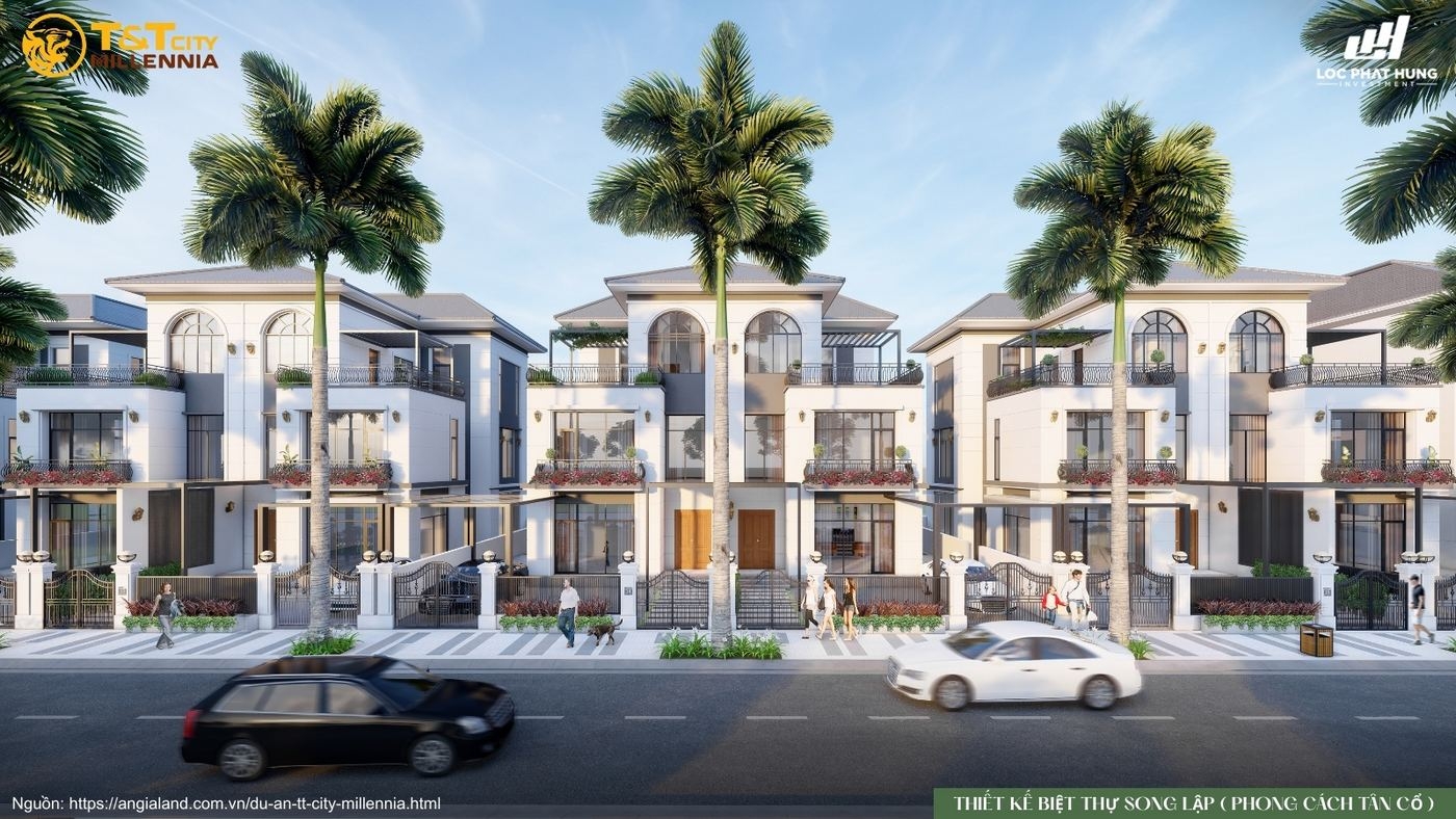 Thiết kế biệt thự song lập phong cách Tân cổ điển tại T&T City Millennia