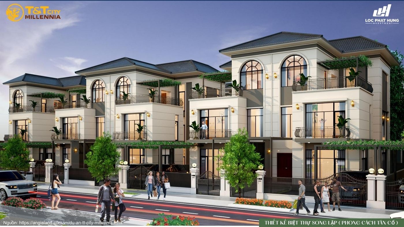 Thiết kế biệt thự song lập phong cách Tân cổ điển tại T&T City Millennia