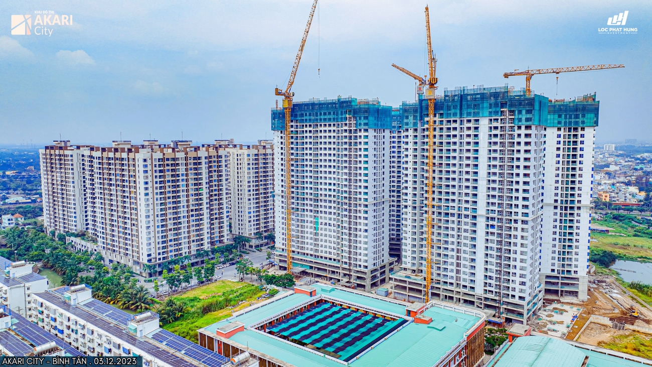 Tiến độ xây dựng chung cư Akari City Quận Bình Tân 04.12.2023