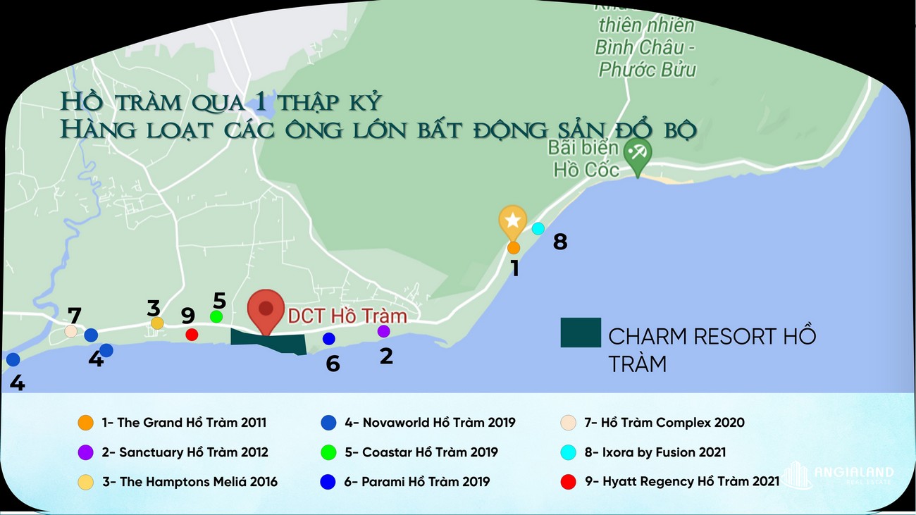 Vị trí dự án Charm Resort Hồ Tràm.