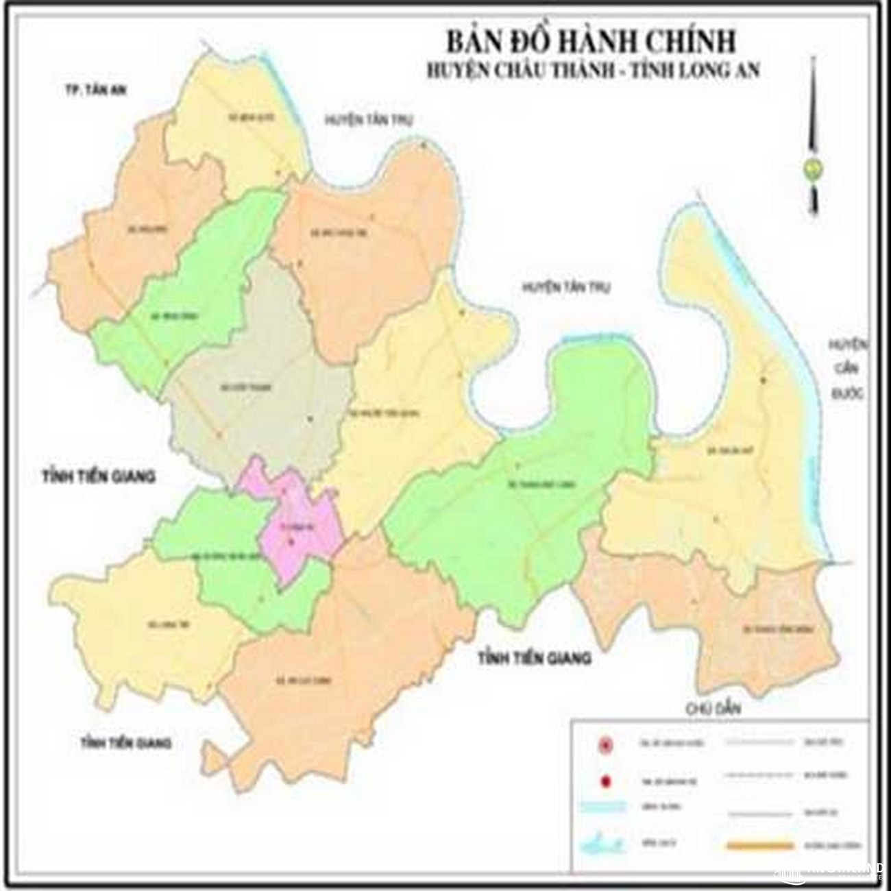 Bản đồ hành chính huyện Châu Thành Long An