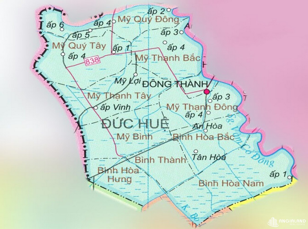 Bản đồ hành chính huyện Đức Huệ