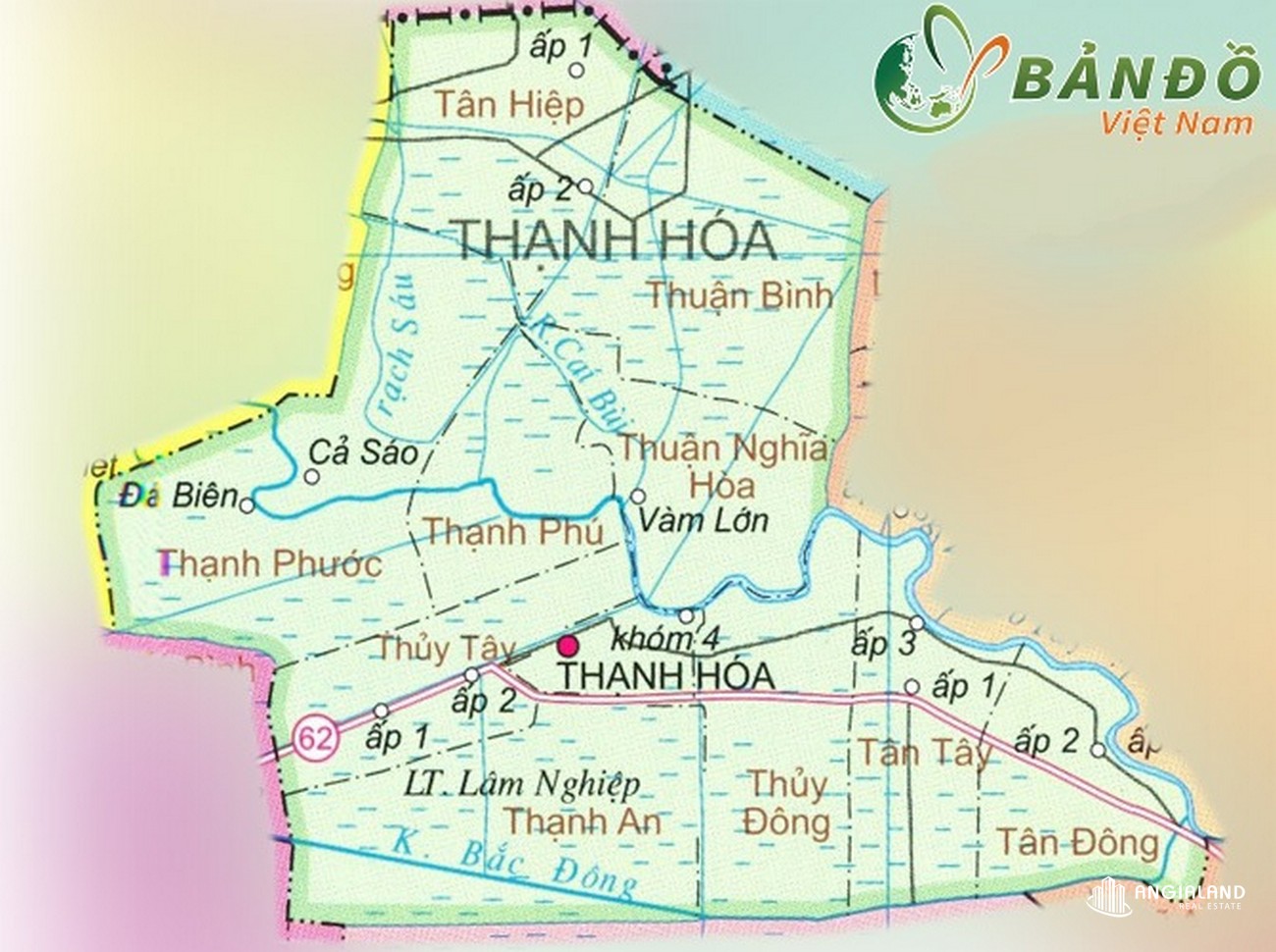 Bản đồ huyện Thạnh Hóa tỉnh Long An.