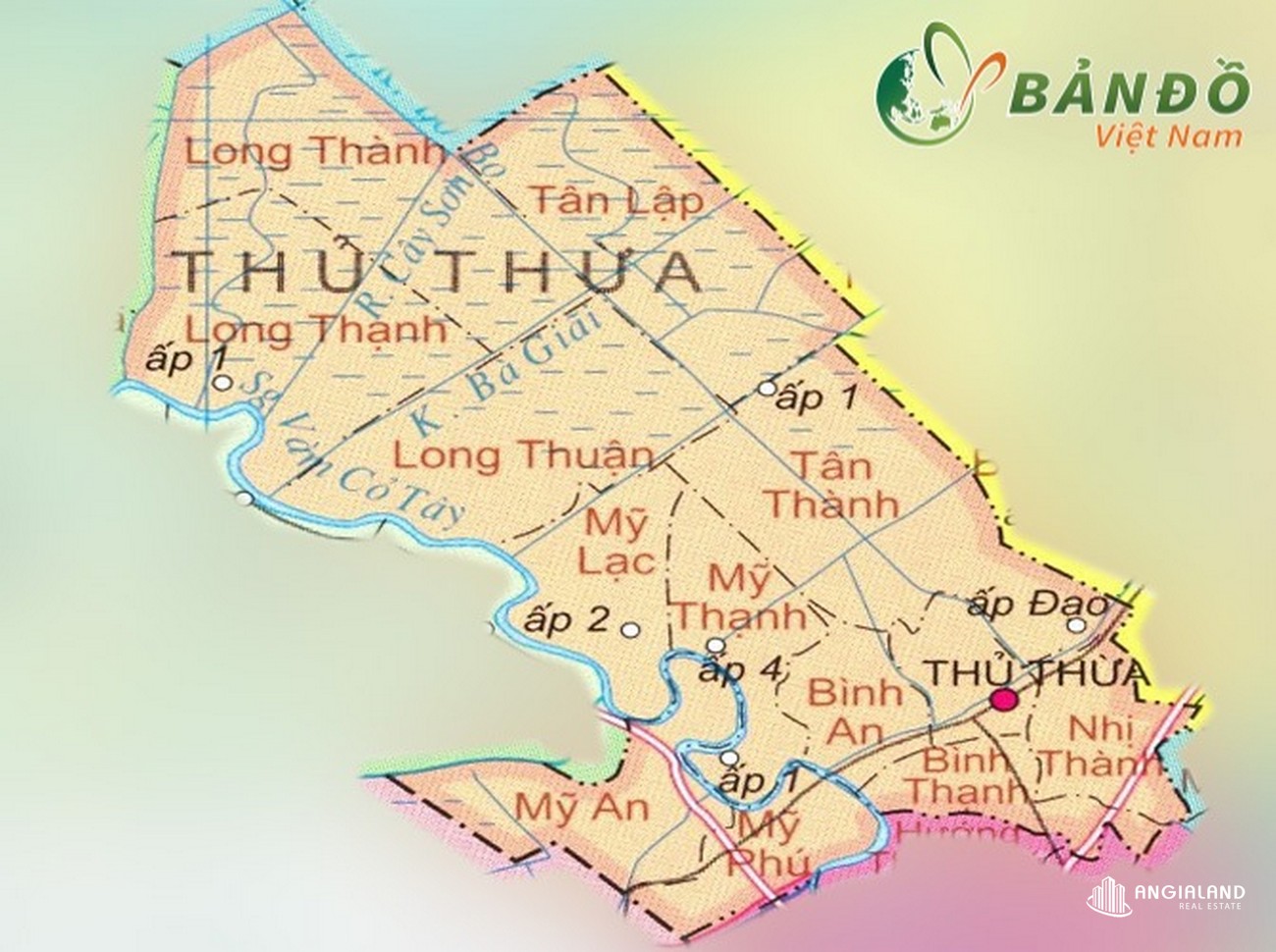 Bản đồ toàn huyện Thủ Thừa Long An.