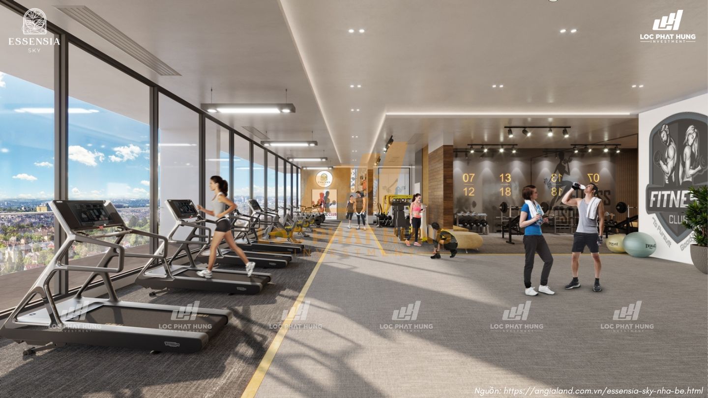 Tiện ích phòng Gym tại tầng 03 căn hộ chung cư Essensia Sky Phú Long Nhà Bè