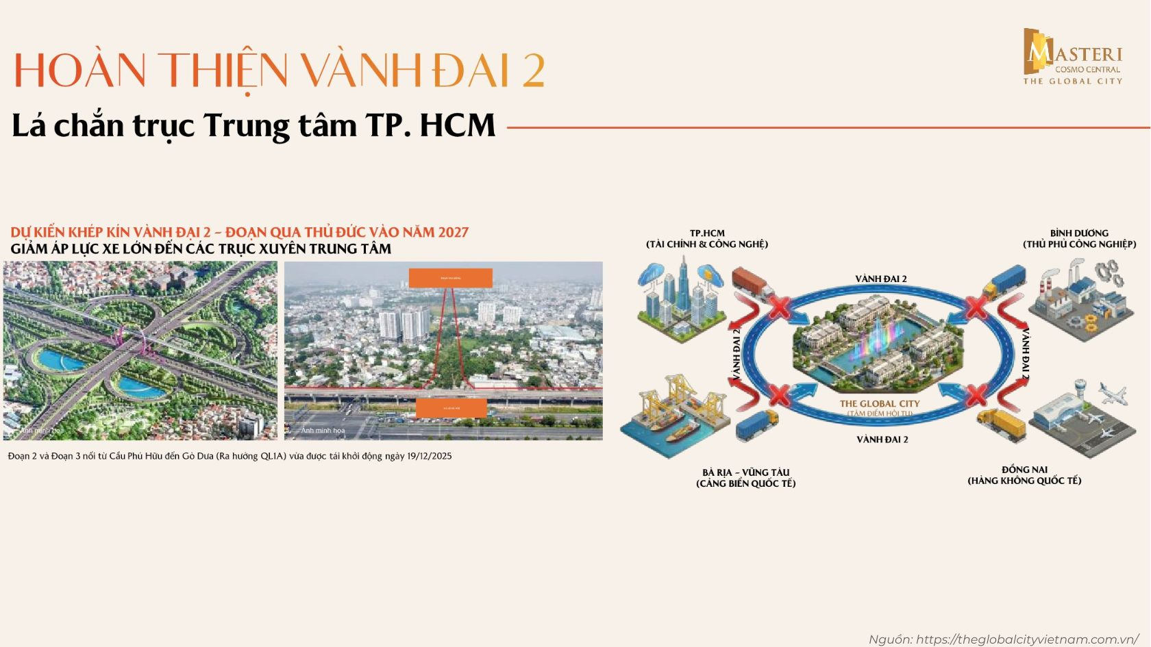 Tuyến Vành Đai 2 dự kiến khép kín vào năm 2027 giúp giảm áp lực xe lớn cho trung tâm