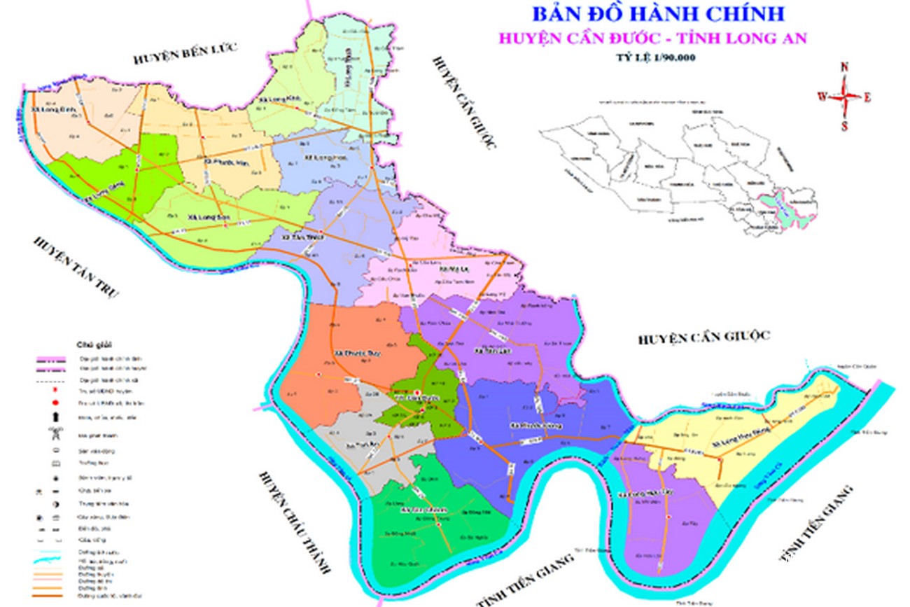 Bản đồ quy hoạch Huyện Cần Đước tỉnh Long An.