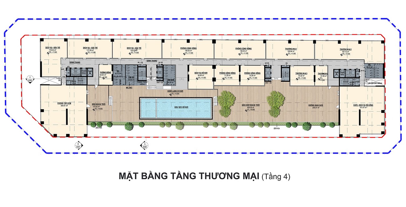 Mặt bằng dự án căn hộ Chí Linh Center Nguyen An Ninh chủ đầu tư DIC Holdings