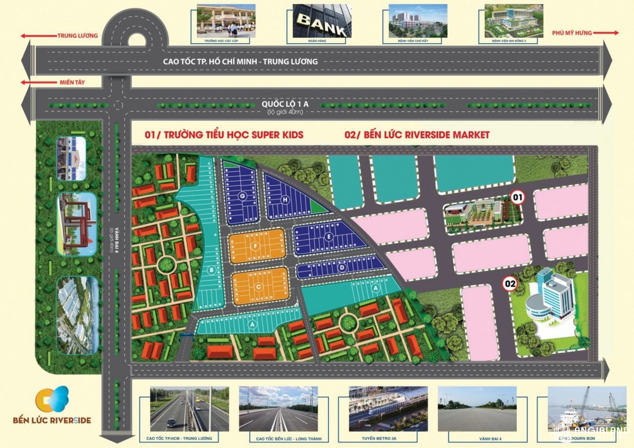 Mặt bằng dự án Nhà phố  Thuận Đạo Residence Bến Lức chủ đầu tư Thắng Lợi Group