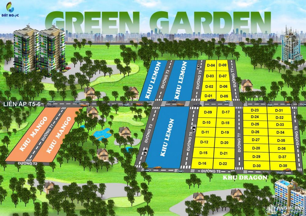 Mặt bằng dự án Green Garden Bến Lức