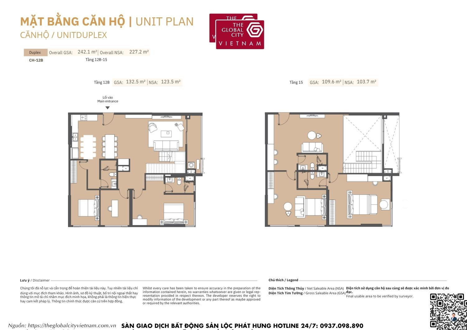 Mặt bằng căn hộ MPP A2 Masteri Park Place - The Global City Quận 2