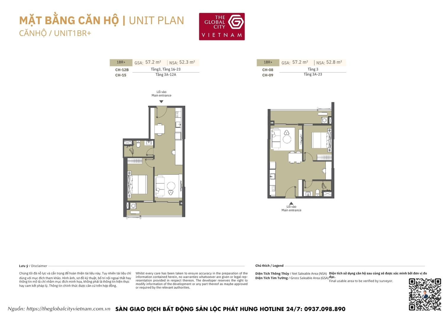 Mặt bằng căn hộ MPP A2 Masteri Park Place - The Global City Quận 2