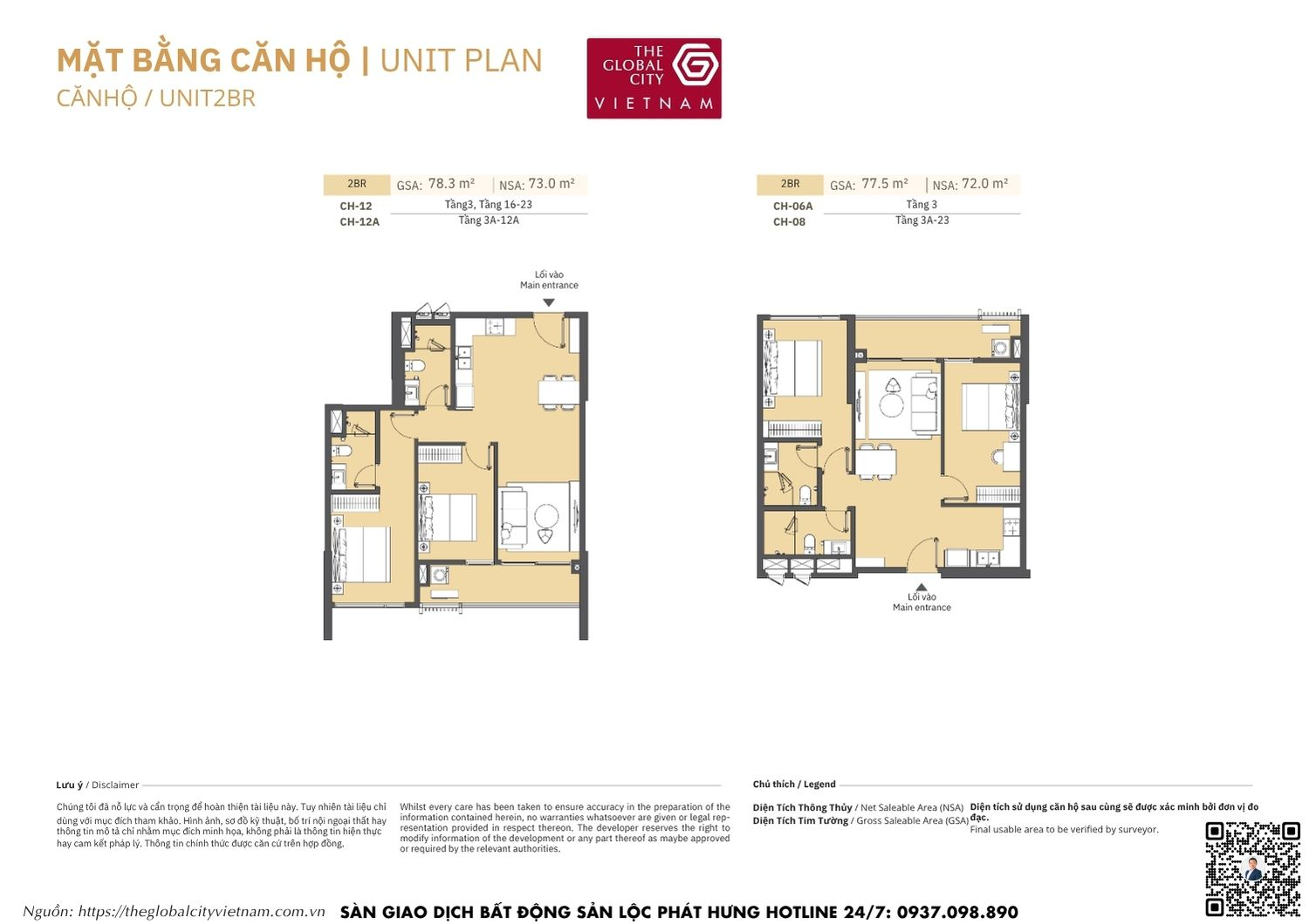 Mặt bằng căn hộ MPP A2 Masteri Park Place - The Global City Quận 2