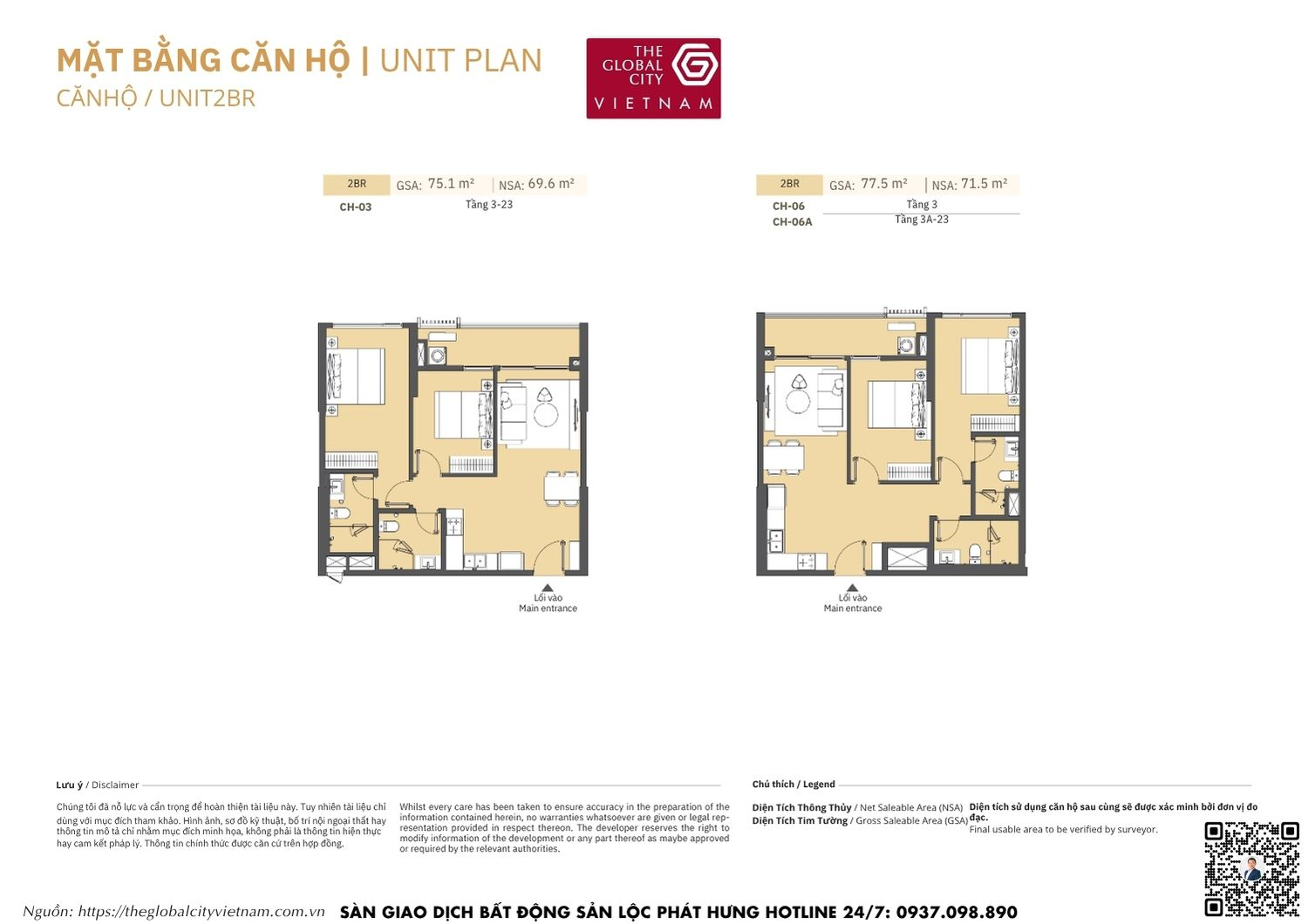 Mặt bằng căn hộ MPP A2 Masteri Park Place - The Global City Quận 2