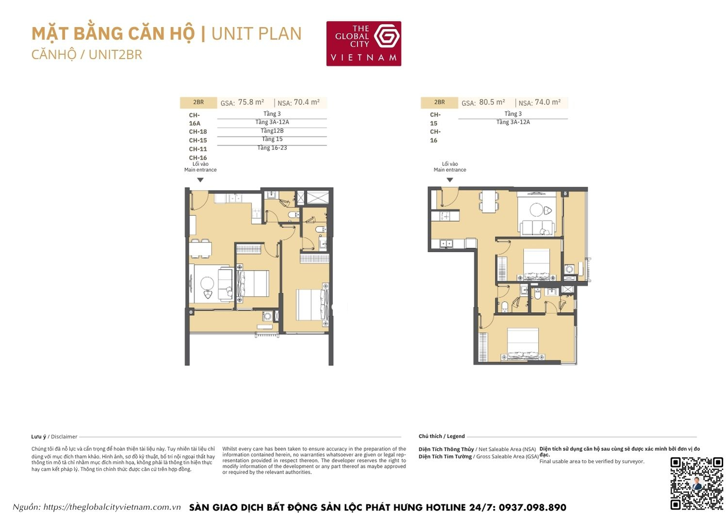 Mặt bằng căn hộ MPP A2 Masteri Park Place - The Global City Quận 2