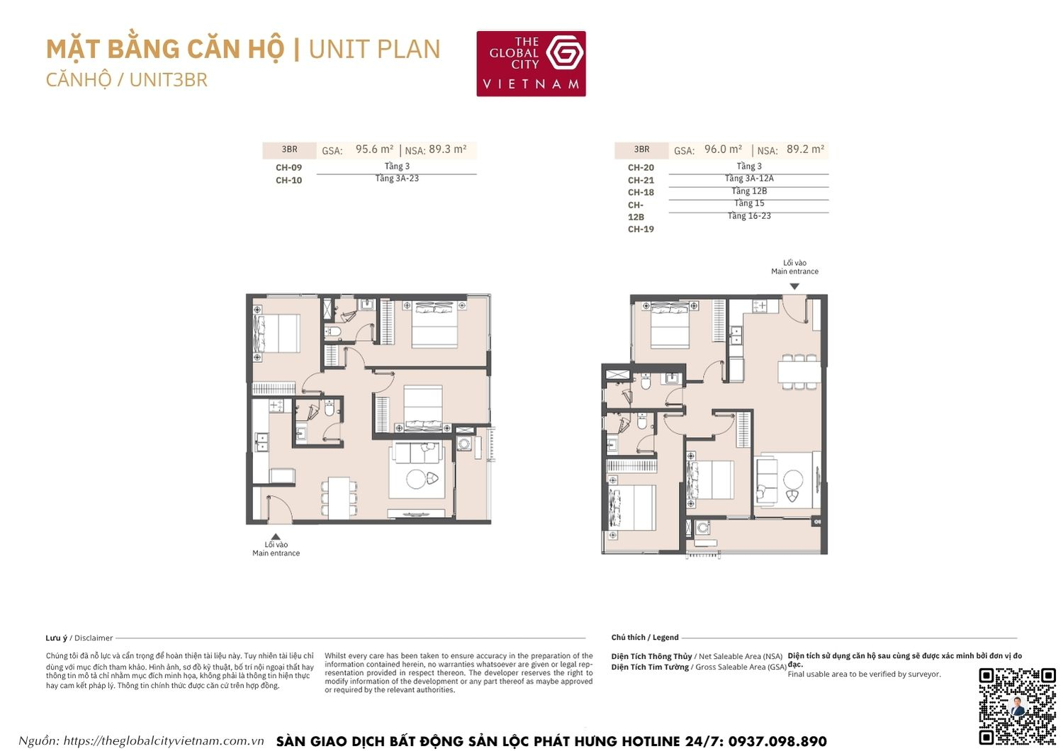 Mặt bằng căn hộ MPP A2 Masteri Park Place - The Global City Quận 2