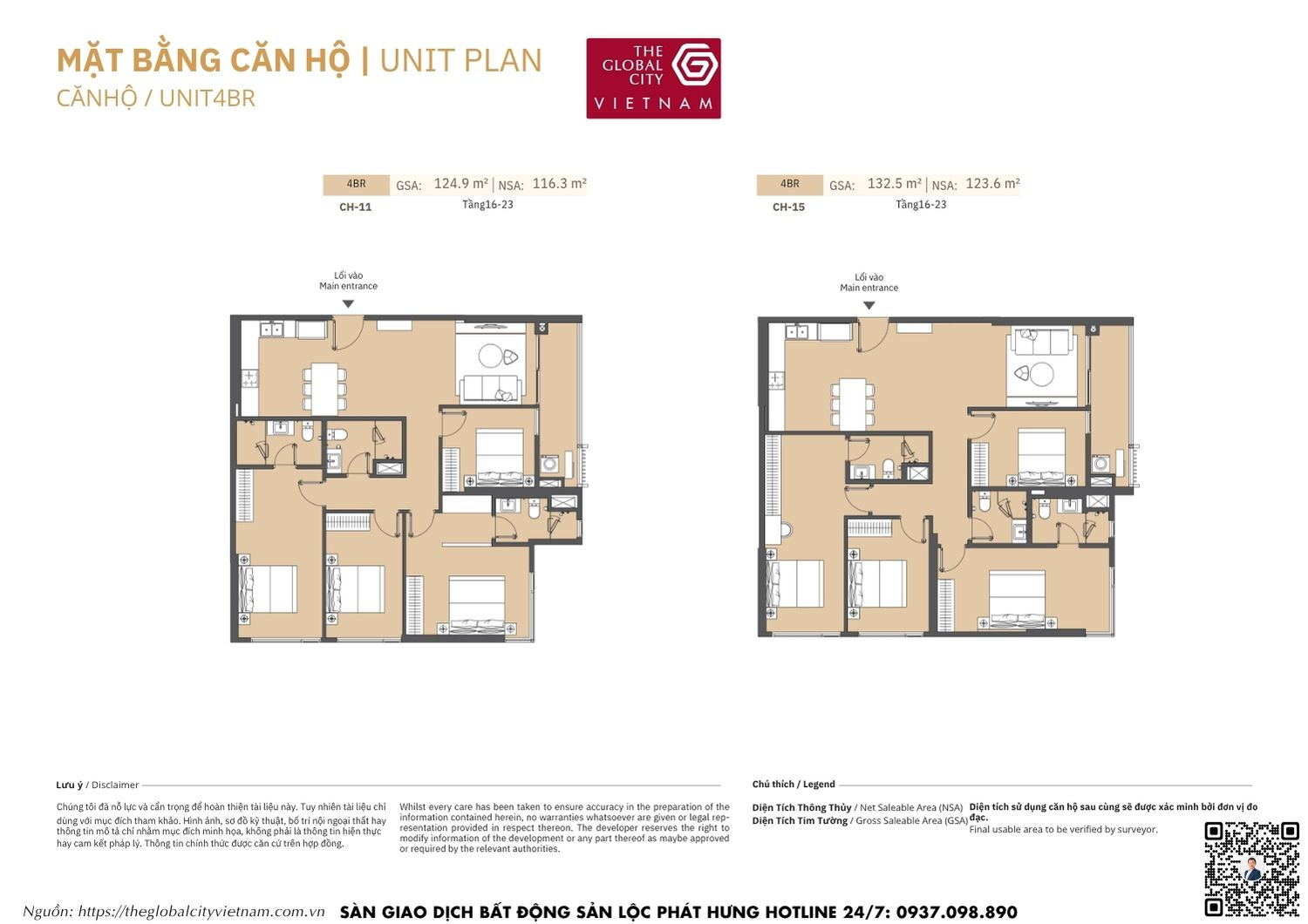 Mặt bằng căn hộ MPP A2 Masteri Park Place - The Global City Quận 2