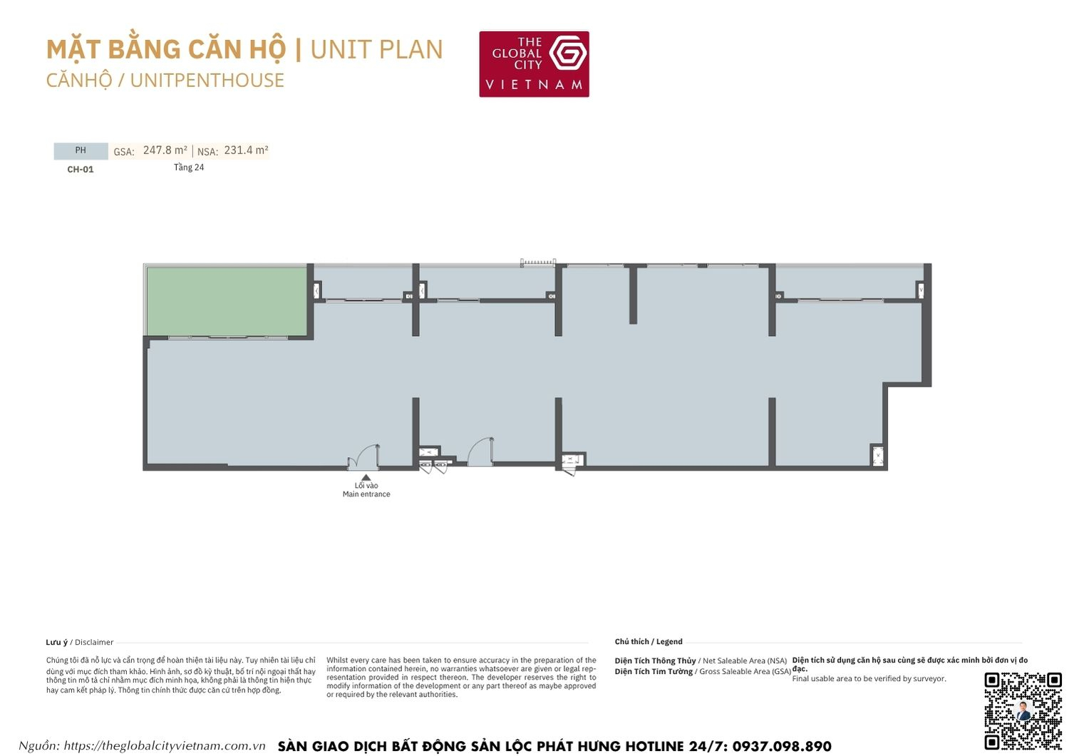 Mặt bằng căn hộ MPP A2 Masteri Park Place - The Global City Quận 2